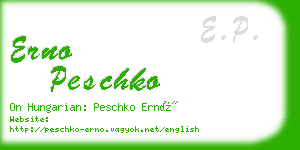 erno peschko business card